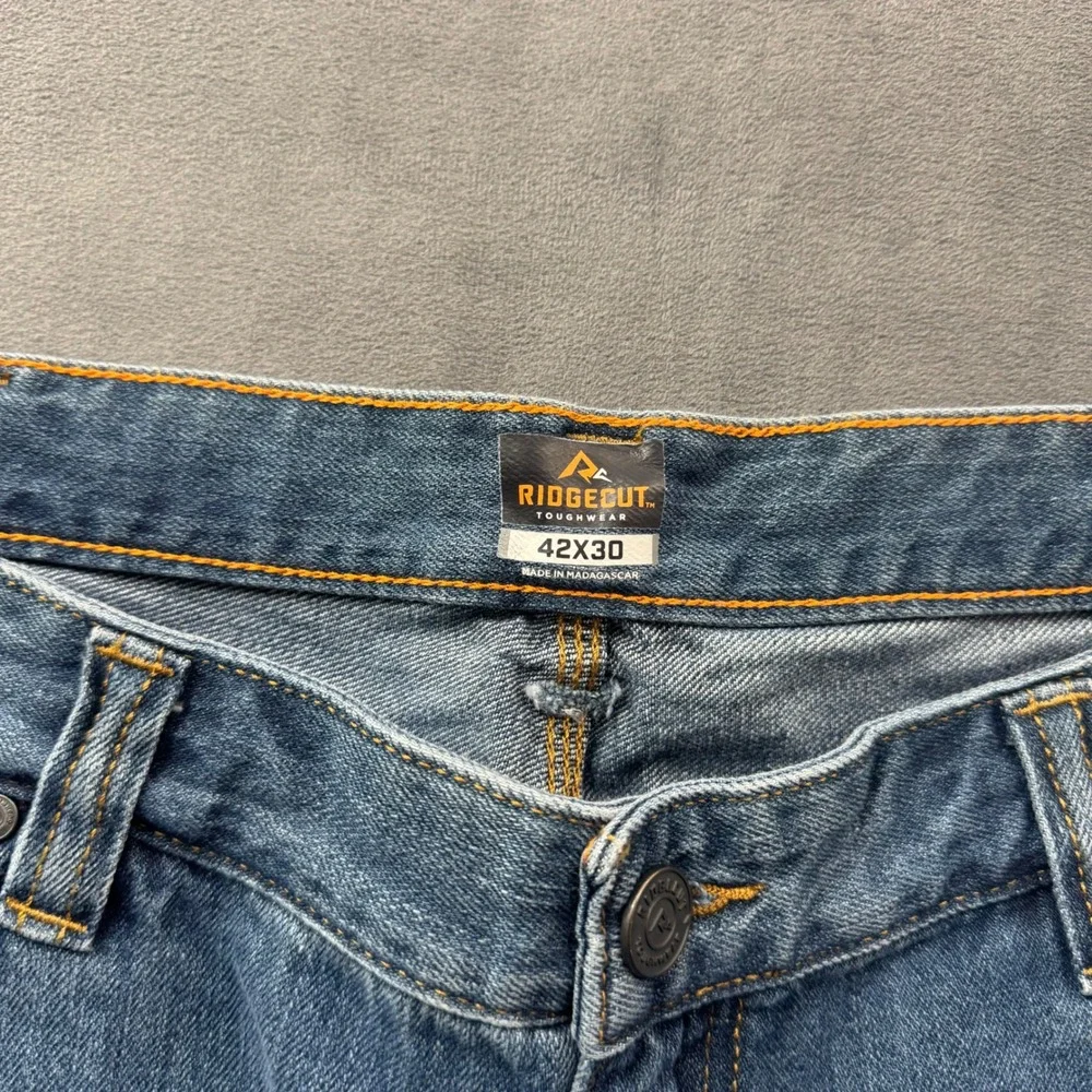 Ridgecut Toughwear Mens Carpenter Jeans Blue Denim Utility Work Pants 42x30